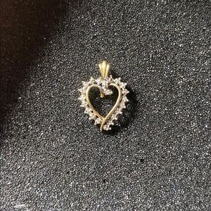 Elegant 14k Diamond Heart Pendant